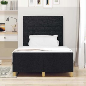 vidaXL Σκελετός Κρεβατιού με κεφαλάρι Μαύρο 120 x 200 cm ύφασμα