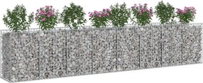 vidaXL Ανασηκωμένο κρεβάτι gabion 3 pcs Ασημί