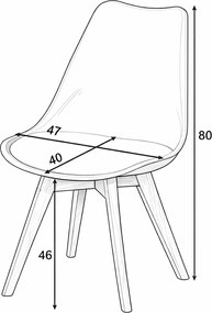 Καρέκλα 2τμχ DONO ΛΕΥΚΟ 53x49x83