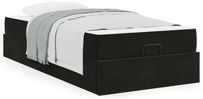vidaXL Σκελετός Κρεβατιού με στρώμα Μαύρο 100 x 200 cm Βελούδο
