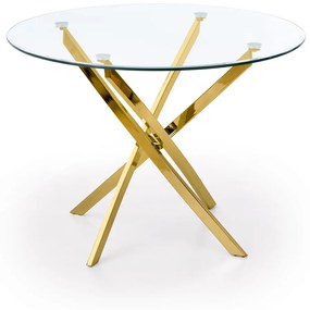 RAYMOND table, color: glass - transparent, legs - gold DIOMMI V-CH-RAYMOND-ST-ZŁOTY