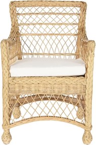 Πολυθρόνα DKD Home Decor Λευκό Φυσικό 56 x 63 x 86 cm