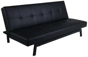 Καναπές κρεβάτι Dallas 1709, Αριθμός θέσεων: 3, Μαύρο, 76x180x87cm, Πόδια: Μέταλλο | Epipla1.gr