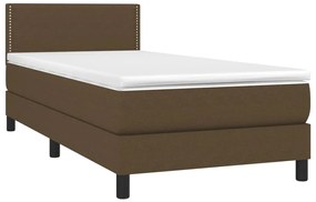 vidaXL Κρεβάτι Boxspring με Στρώμα Σκούρο Καφέ 80x200 εκ. Υφασμάτινο