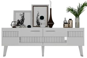 Έπιπλο Τηλεόρασης Moda 475OLV1434 150x35x53,2cm White-Silver
