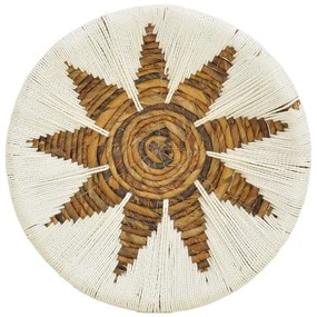 Διακοσμητικό τοίχου Circy Inart σετ 3 τεμ ψάθα σε λευκή-μπεζ απόχρωση