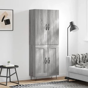 vidaXL Ντουλάπι Γκρι Sonoma 69,5 x 34 x 180 εκ. Επεξεργασμένο Ξύλο