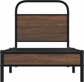 vidaXL Πλαίσιο Κρεβατιού Χωρ. Στρώμα Καφέ Δρυς 75x190εκ Επεξ. Ξύλο