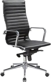 BF4400 Πολυθρόνα Διευθυντή Μέταλλο Χρώμιο - PU Μαύρο   2τμχ