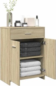 vidaXL Ντουλάπι Μπάνιου Sonoma Δρυς 60 x 33 x 80 εκ. από Επεξ. Ξύλο
