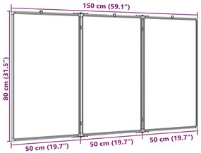 Πίνακας Μαρκαδόρου Μαγνητικός Πτυσσόμ. 150x80x1,7εκ. Αλουμινίου