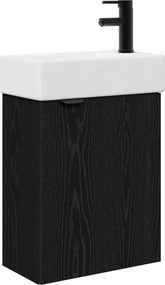 vidaXL Μονάδα μπάνιου με βρύση Μαύρη Δρυς 45,5 x 22,5 x 84 εκ