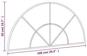 Καθρέφτης Τοίχου Αψίδα Μαύρος 100 x 50 εκ. από Σίδερο - Μαύρο