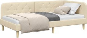 vidaXL Κρεβάτι Γωνίας Κρεμ 100 x 200 cm ύφασμα