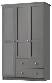 Megapap Ντουλάπα Ρούχων Emily Τρίφυλλη Ανθρακί 105x50x210εκ.