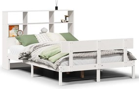 vidaXL Κρεβάτι Βιβλιοθήκη Χωρίς Στρώμα 140x200 εκ Μασίφ Ξύλο Πεύκο