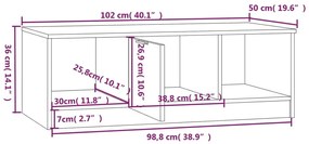 ΤΡΑΠΕΖΑΚΙ ΣΑΛΟΝΙΟΥ ΛΕΥΚΟ &amp; SONOMA ΔΡΥΣ 102X50X36 ΕΚ. ΕΠΕΞ. ΞΥΛΟ 811354