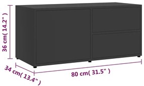 Έπιπλο Τηλεόρασης Γκρι 80 x 34 x 36 εκ. από Μοριοσανίδα - Γκρι