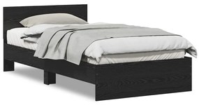 vidaXL Κρεβάτι με Κεφαλάρι Μαύρη Οξυά 100 x 200 cm Επεξεργασμένο ξύλο