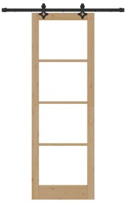 vidaXL Συρόμενη Πόρτα  με Σετ Υλικών 78x232 cm Μασίφ Ξύλο Πεύκου