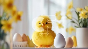 Intra Συλλεκτικό Ξύλινο Παζλ Plywood 4mm - Πασχαλινό νεοσσό με αυγά και λουλούδια Σε Ξύλινο Κουτί - Διαστάσεις: 10x10 cm – 25 κομμάτια