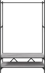 vidaXL Κρεμάστρα Ρούχων με Ράφια Γκρι Sonoma από Επεξεργασμένο Ξύλο