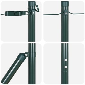 vidaXL Poste φράχτη  με βάση 26 τεμάχια Ø32mm 88,5cm από γαλβανισμένο ατσάλι
