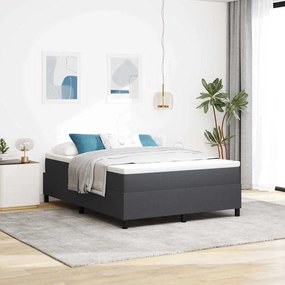 vidaXL Κρεβάτι με Στρώμα Σκούρο Γκρι 160x200 εκ. Από Ύφασμα Κορντούρα