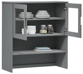 vidaXL Πάνω Μέρος Ντουλαπιού MOLDE Γκρι 90x35x100 εκ. Μασίφ Πεύκο
