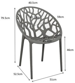 Καρέκλα - Πολυθρόνα Daren pp σε ανθρακί απόχρωση 59x60x79,5 εκ. 59x60x79.5 εκ.