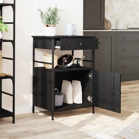 vidaXL Καρότσι Κουζίνας Μαύρη Οξυά 56 x 43 x 89,5 εκ