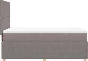 vidaXL Κρεβάτι Boxspring με Στρώμα Taupe 90x200 εκ. Υφασμάτινο