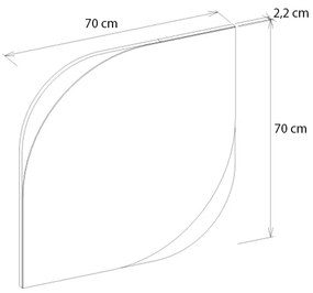 Καθρέπτης τοίχου Lava Μegapap χρώμα λευκό 70x2,2x70εκ.