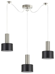Φωτιστικό Οροφής Τρίφωτο Homelighting 77-8451 Nickel/Black