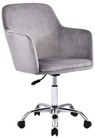 Καρέκλα γραφείου εργασίας Xever pakoworld βελούδο γκρι - Βελούδο - 127-000033