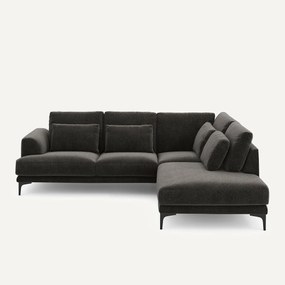 Γωνιακός καναπές δεξιός από βελούδινο chenille, Marsile