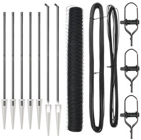 vidaXL Hexagon Fence Γκρι 1.4x10 μ Ατσάλι