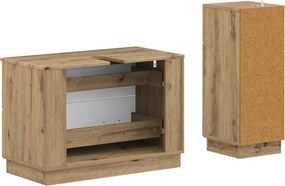 vidaXL Σετ Ντουλαπιών Μπάνιου 2 Τεμαχίων HOORN Artisan Δρυς