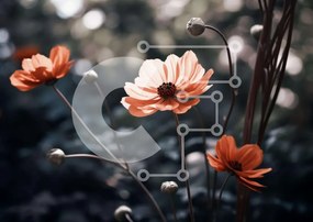 Intra Συλλεκτικό Ξύλινο Παζλ Plywood  4mm - Πορτοκαλί λουλούδια σε βάζο Σε Ξύλινο Κουτί - Διαστάσεις: 10x10 cm – 25 κομμάτια