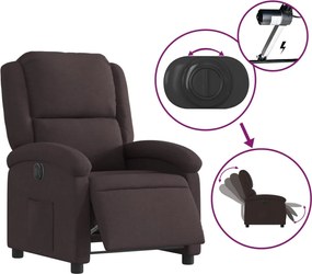 vidaXL Πολυθρόνα Ανακλινόμενη Ηλεκτρική Σκούρο Καφέ Υφασμάτινη