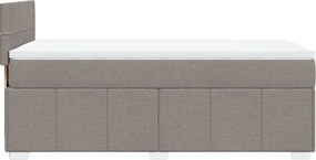 vidaXL Κρεβάτι Boxspring με Στρώμα Taupe 90x190 εκ.Υφασμάτινο