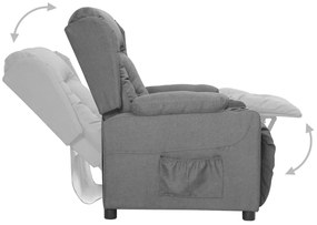 vidaXL Πολυθρόνα Ανακλινόμενη Ανοιχτό Γκρι Υφασμάτινη