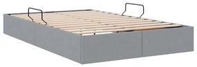 vidaXL Κρεβάτι Αποθήκης με στρώμα Ανοιχτό γκρι 120 x 200 cm ύφασμα