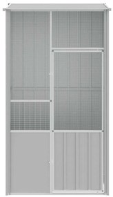 vidaXL Κλουβί Πουλιών Γκρι 115x78x200 εκ. από Γαλβανισμένο Χάλυβα