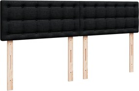 vidaXL Κρεβάτι Boxspring με Στρώμα Μαύρο 180x200 εκ. Υφασμάτινο