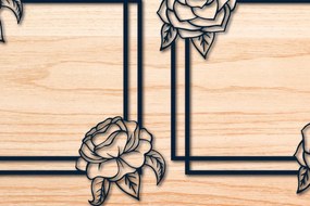 Σετ των 2 Intra απο ξύλο plywood 3mm-4mm πάχος – Πακέτο Floral στεφάνι σε χαρτί Δίασταση 20x20 cm INTRAFABR-69030497