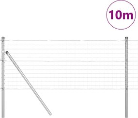 vidaXL Ευρωπαϊκή Στήριξη Φράχτη 10 x 0,4 m Γαλβανισμένος Χάλυβας Ασημί