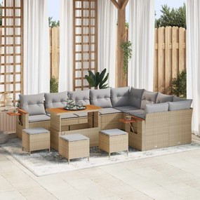 vidaXL Σετ Καναπέ Κήπου 13 pcs Μπεζ συνθετικό ρατάν