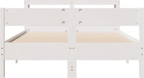 vidaXL Σκελετός Κρεβ. Χωρίς Στρώμα Λευκό 140x190 εκ Μασίφ Πεύκο