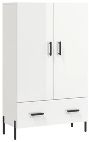 vidaXL Ντουλάπα Γυαλ. Λευκό 69,5 x 31 x 115 εκ. από Επεξεργασμένο Ξύλο